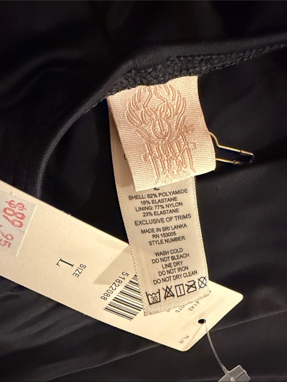 Anthropologie Black One-Piece Tie-Strap Swimsuit - Picture 5 of 5